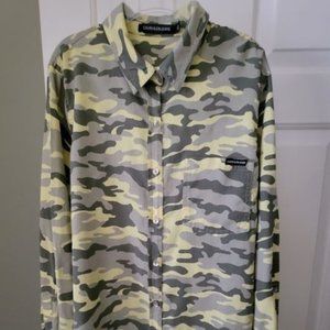 Calvin Klein Button Front Camo Shirt